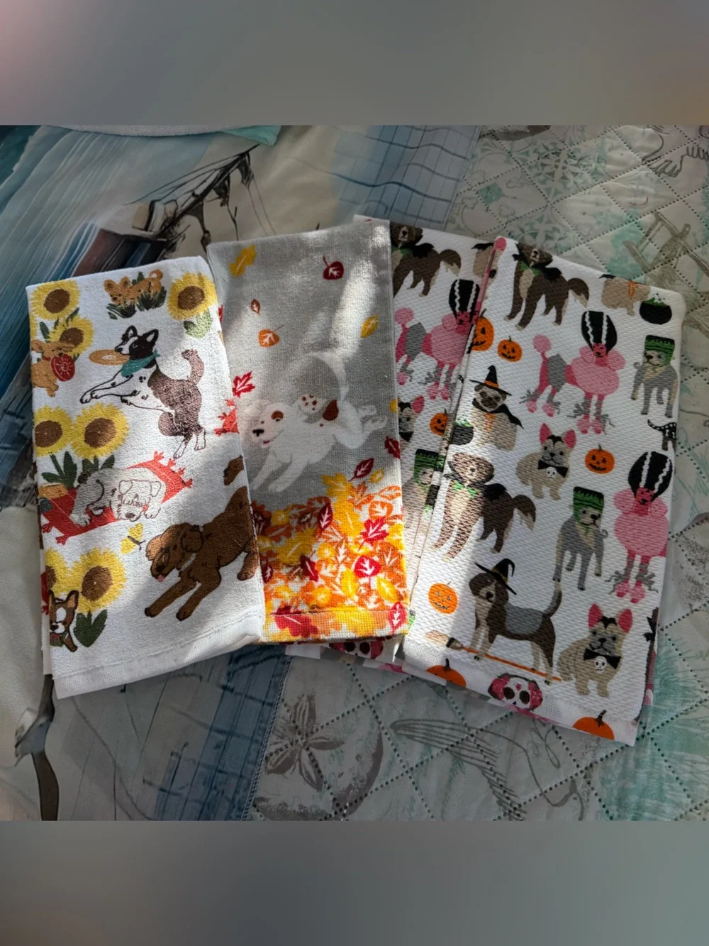 New Set of 4 Fall/Halloween Dog Hand Towels